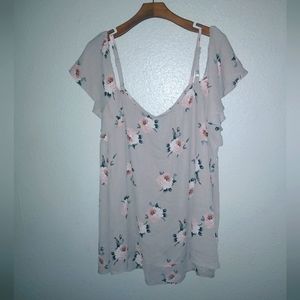 Torrid 4X Coquette Babydoll Mauve Dusty Rose Top Plus